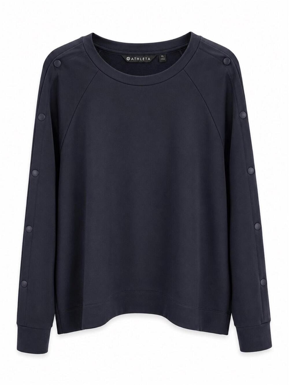 Athleta Black Long Sleeve Snap-Sleeve Athletic Top Size XL